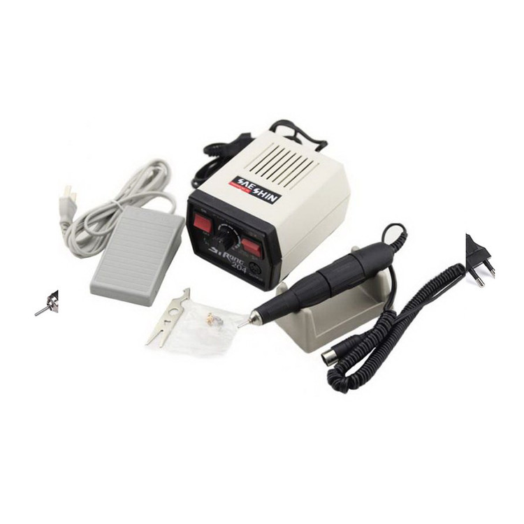 میکروموتور استرانگ مدل 204 با هندپیس روی میز لابراتوار