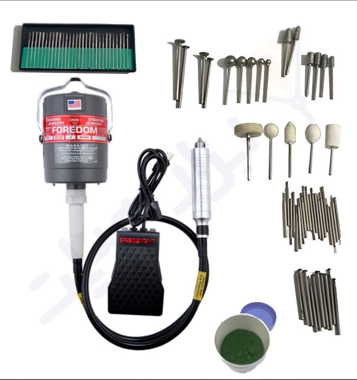 پکیج کامل اشکال تراشی و حکاکی با دستگاه پدالی فردوم