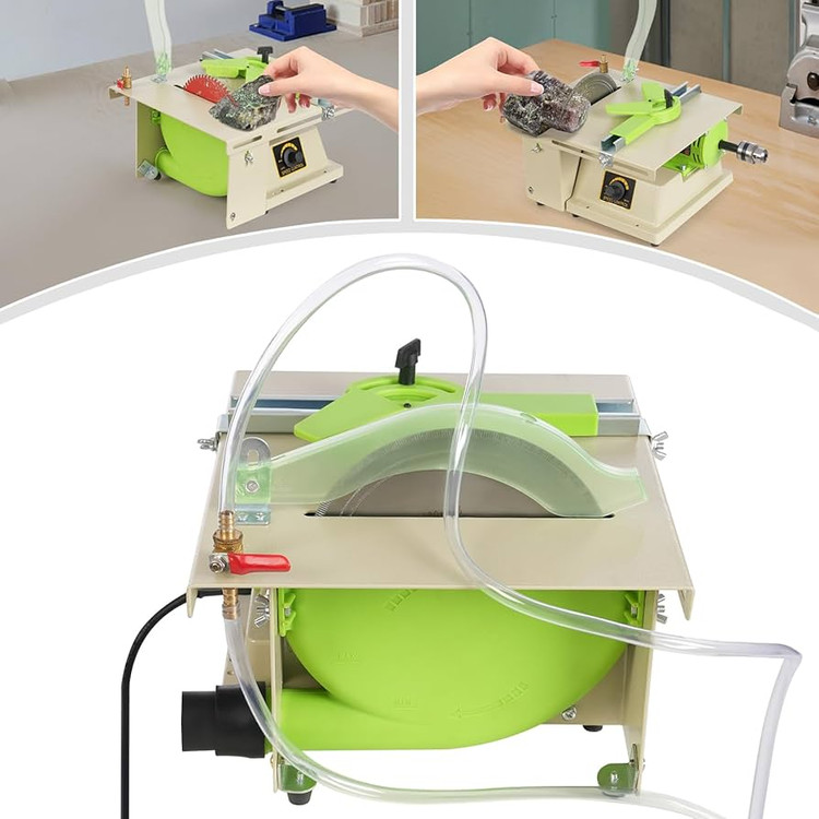دستگاه تراش سنگ گوهرتراشی ۱۳۰۰ وات با صفحه برش و سیستم آبرسانی برای فرمدهی و پولیش سنگهای قیمتی